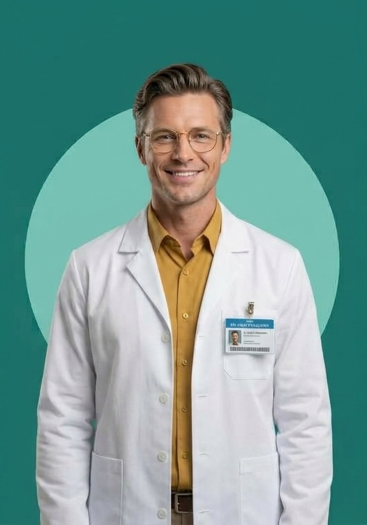 Illustration of a SpineWell chiropractor ready to welcome a patient